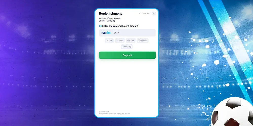 Deposit amount required for betting.