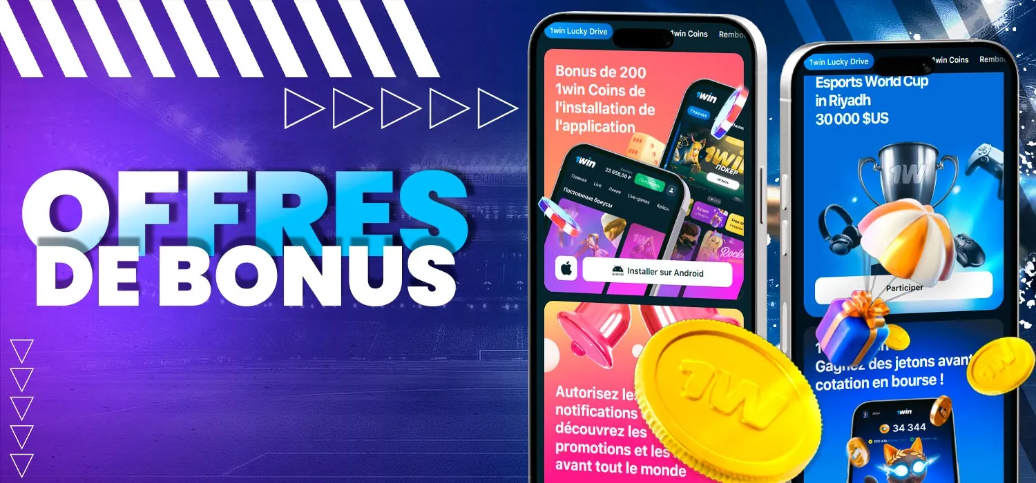 Offres de bonus pour les joueurs sur le site officiel de 1win.