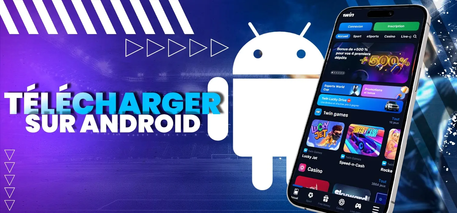 Install the 1win betting app on Android.