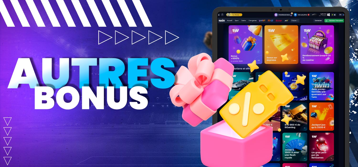 Autres bonus disponibles pour les joueurs du casino.