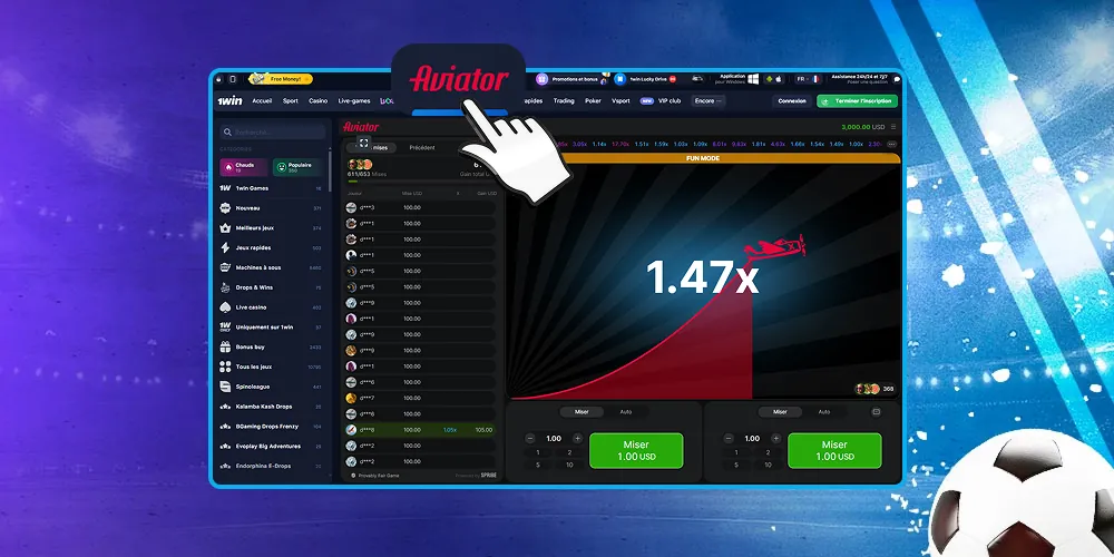 Jouez à Aviator sur la plateforme officielle 1Win.
