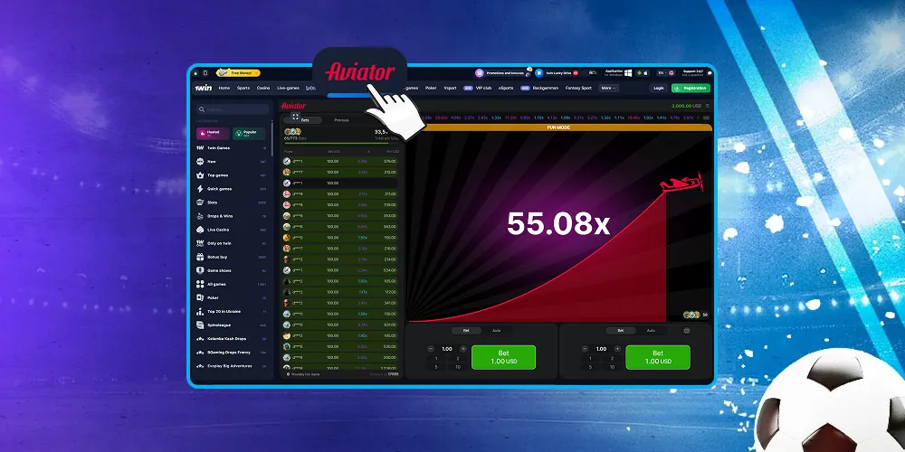 Play Aviator on the official platform 1Win.